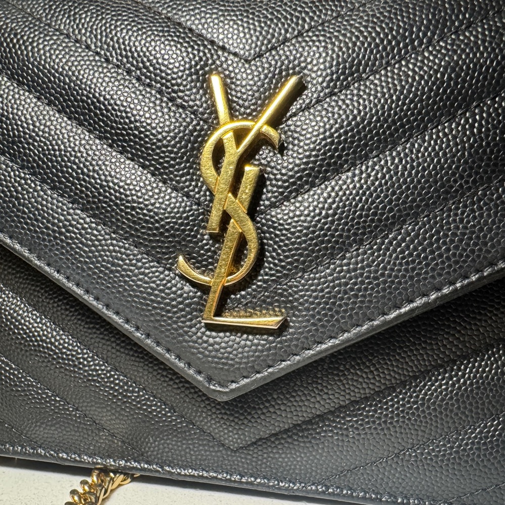 Yves Saint Laurent Black Crossbody with Gold Chain - Picture 4 of 12
